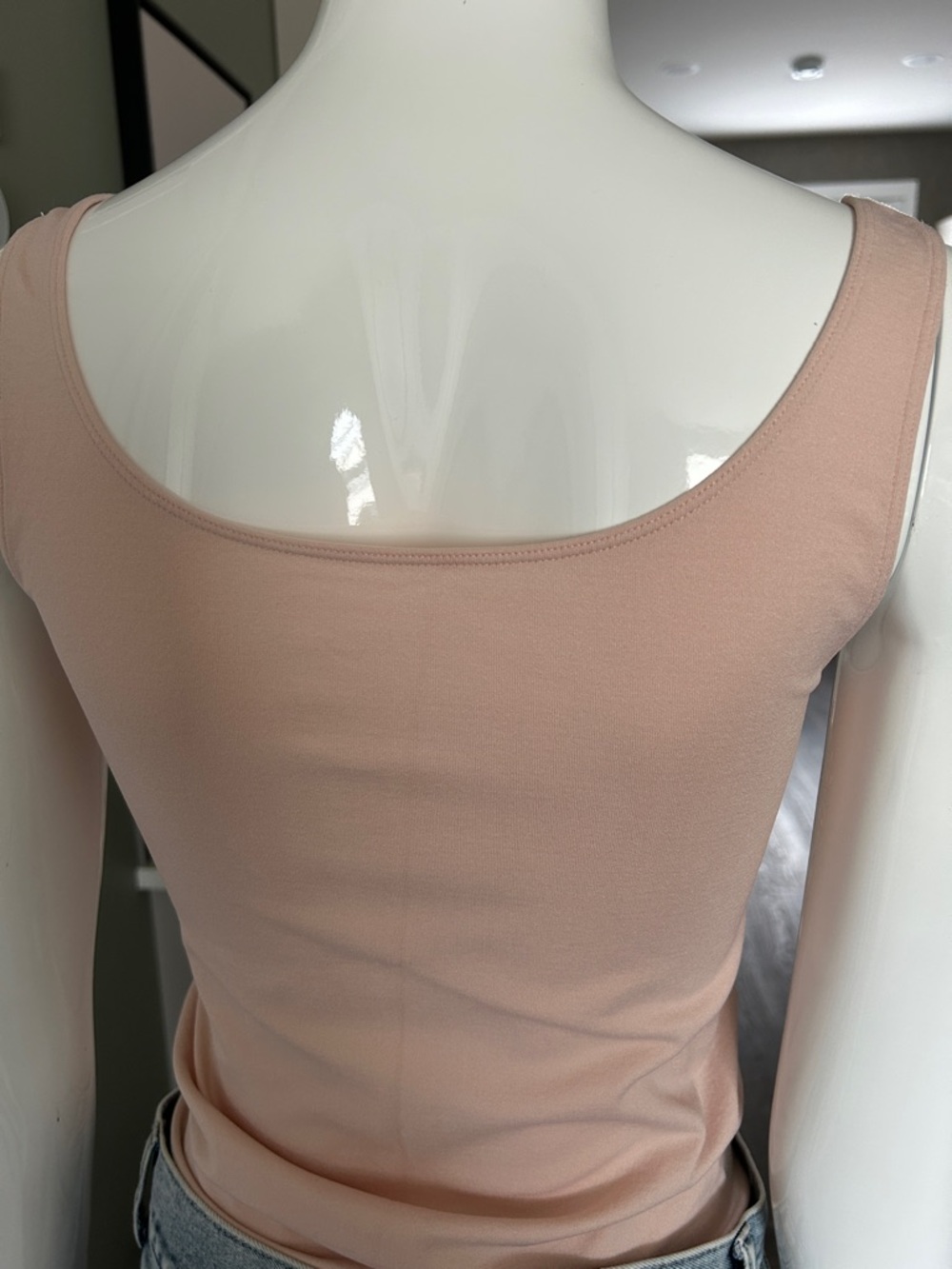 Hudson North Peach Tank Top S Soft Stretch Fitted Scoop Neck Summer Basic - Picture 4 of 6